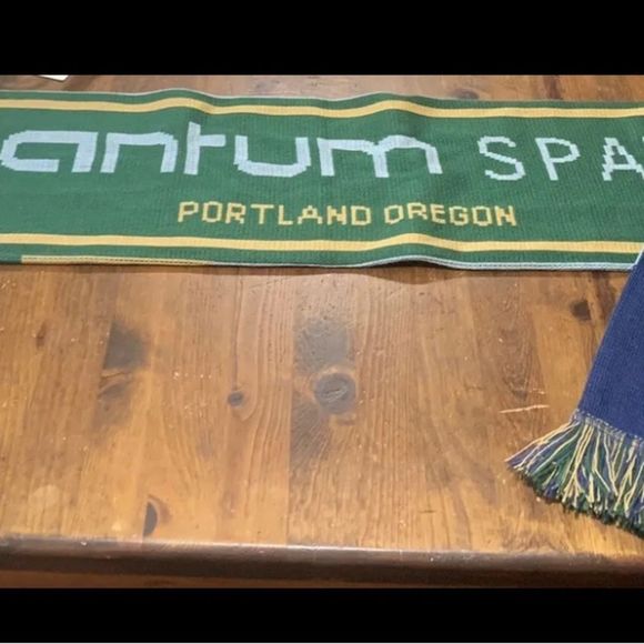 Quantum Spatial Soccer Scarf Portland Oregon/Blue Brown Green/7”x56” - Picture 4 of 6